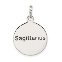 Sterling Silver Polished Antique Finish Sagittarius Horoscope Zodiac Pendan QC7420