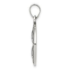 Sterling Silver Polished Antique Finish Pisces Horoscope Zodiac Pendant QC7423