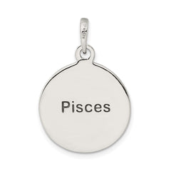 Sterling Silver Polished Antique Finish Pisces Horoscope Zodiac Pendant QC7423
