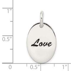 Sterling Silver Polished Enamel Love Pendant QC7488