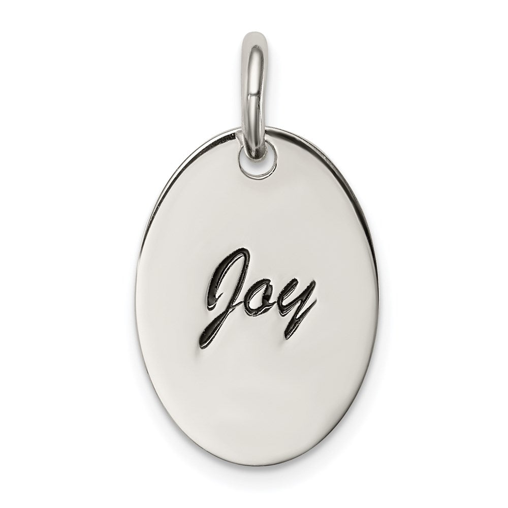 Sterling Silver Polished Enamel Joy Pendant QC7493