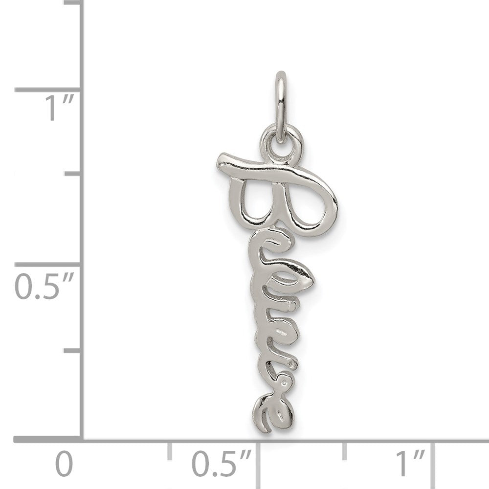 Sterling Silver Believe Pendant QC7506