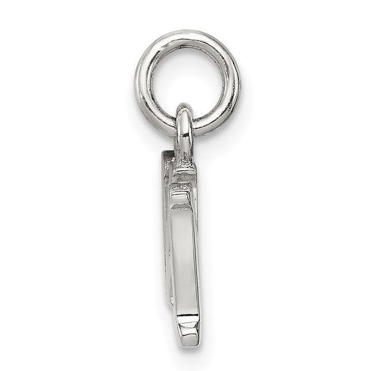 Sterling Silver Rhodium-plated Dad Charm QC7513