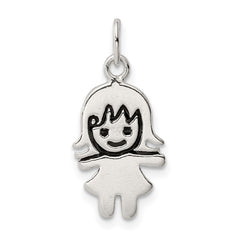 Sterling Silver Enameled Girl Charm QC7515