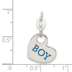 Sterling Silver Polished Enamel Boy Charm QC7517