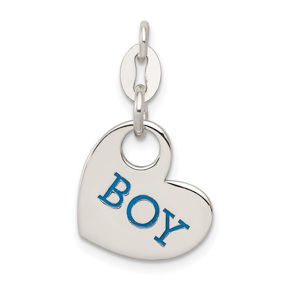 Sterling Silver Polished Enamel Boy Charm QC7517