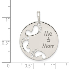 Sterling Silver Polished Me & Mom Pendant QC7521