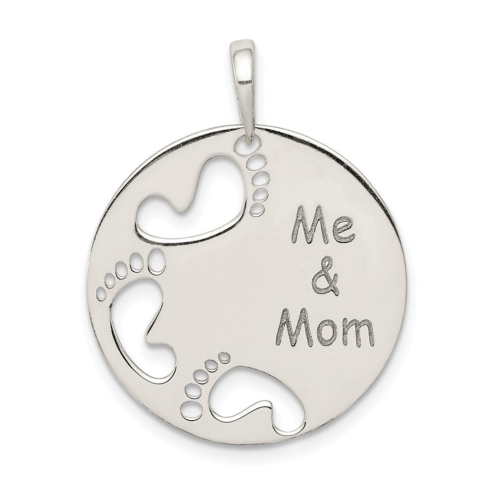 Sterling Silver Polished Me & Mom Pendant QC7521