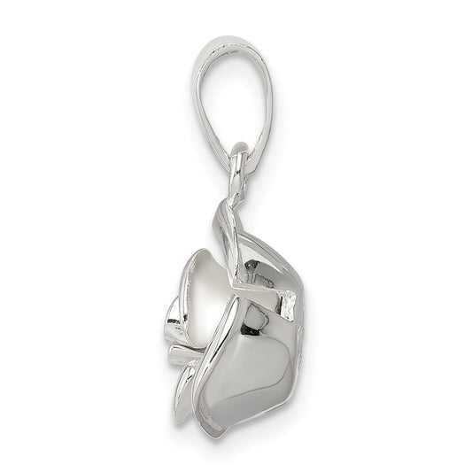 Sterling Silver Rose Pendant QC7548