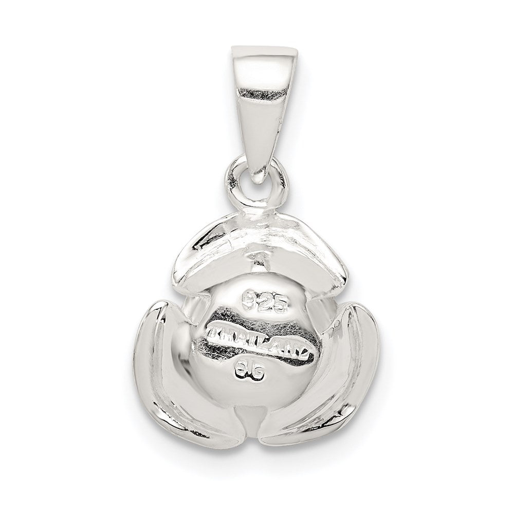 Sterling Silver Rose Pendant QC7548