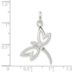 Sterling Silver With CZ Dragonfly Pendant QC7566