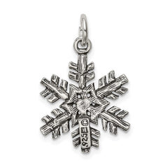 Sterling Silver Antiqued Snow Flake Charm QC7574