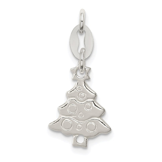 Sterling Silver Polished Christmas Tree Charm QC7578