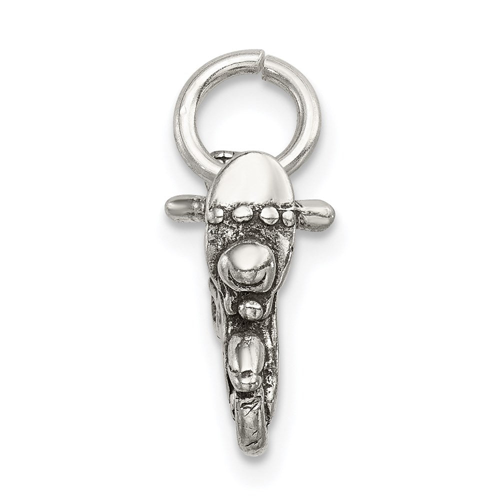 Sterling Silver Antiqued Motorcycle Charm QC7586