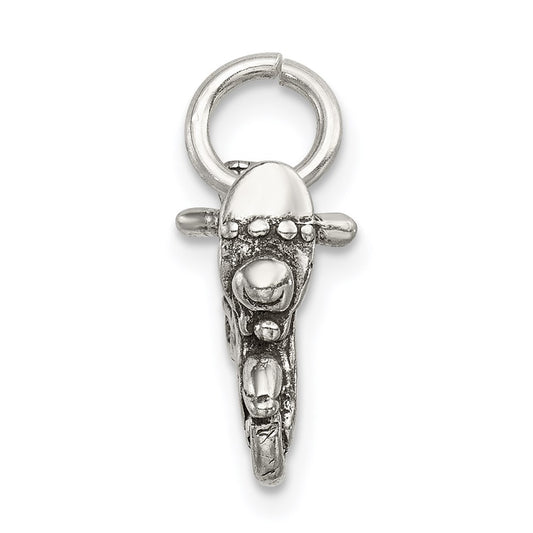 Sterling Silver Antiqued Motorcycle Charm QC7586