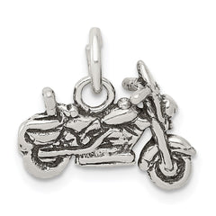 Sterling Silver Antiqued Motorcycle Charm QC7586
