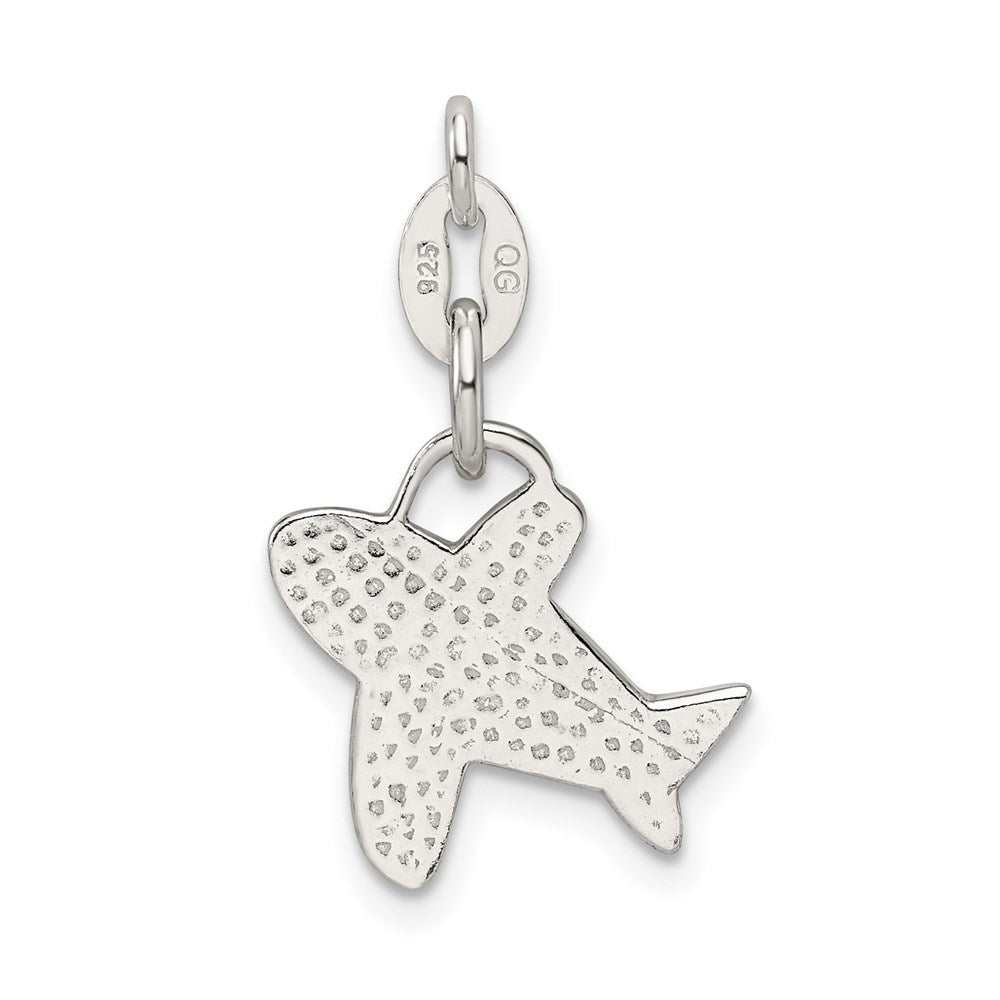 Sterling Silver Polished Airplane Charm QC7590