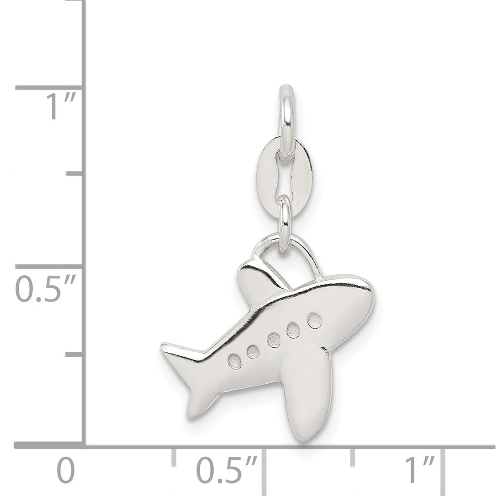 Sterling Silver Polished Airplane Charm QC7590