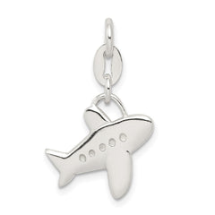 Sterling Silver Polished Airplane Charm QC7590