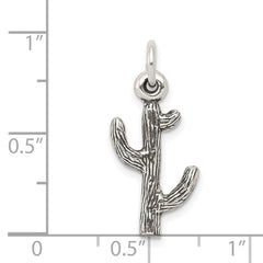Sterling Silver Antiqued Cactus Charm QC7605