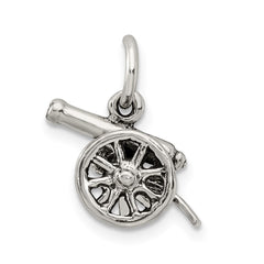 Sterling Silver Antiqued Cannon Charm QC7609
