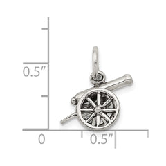 Sterling Silver Antiqued Cannon Charm QC7609