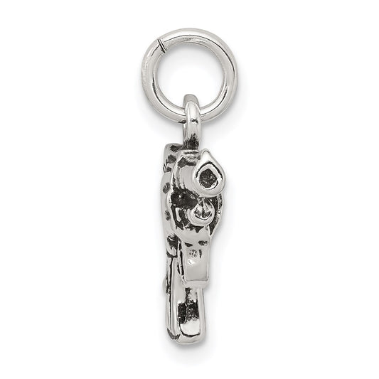 Sterling Silver Antiqued Pistol Charm QC7610