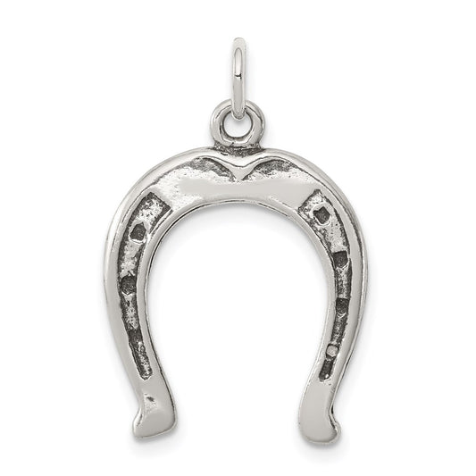 Sterling Silver Antiqued Horseshoe Charm QC7616