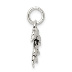 Sterling Silver Antiqued Dolphin Charm QC7662