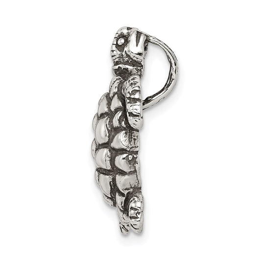Sterling Silver Antiqued Turtle Charm QC7671