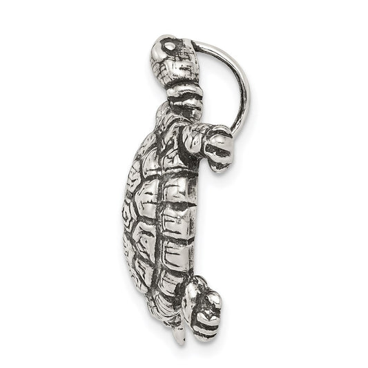 Sterling Silver Antiqued Turtle Charm QC7672