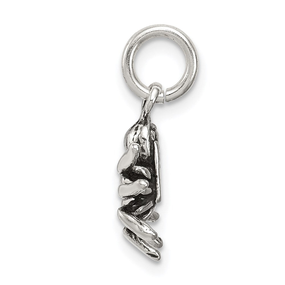 Sterling Silver Antiqued Spider Charm QC7679