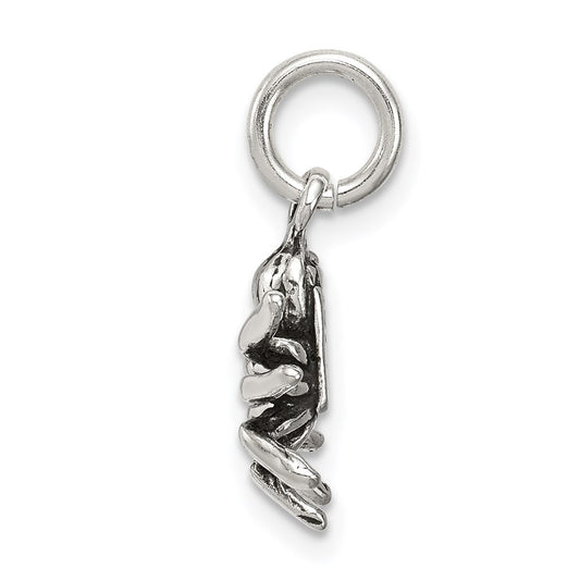 Sterling Silver Antiqued Spider Charm QC7679