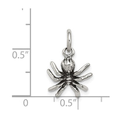 Sterling Silver Antiqued Spider Charm QC7679