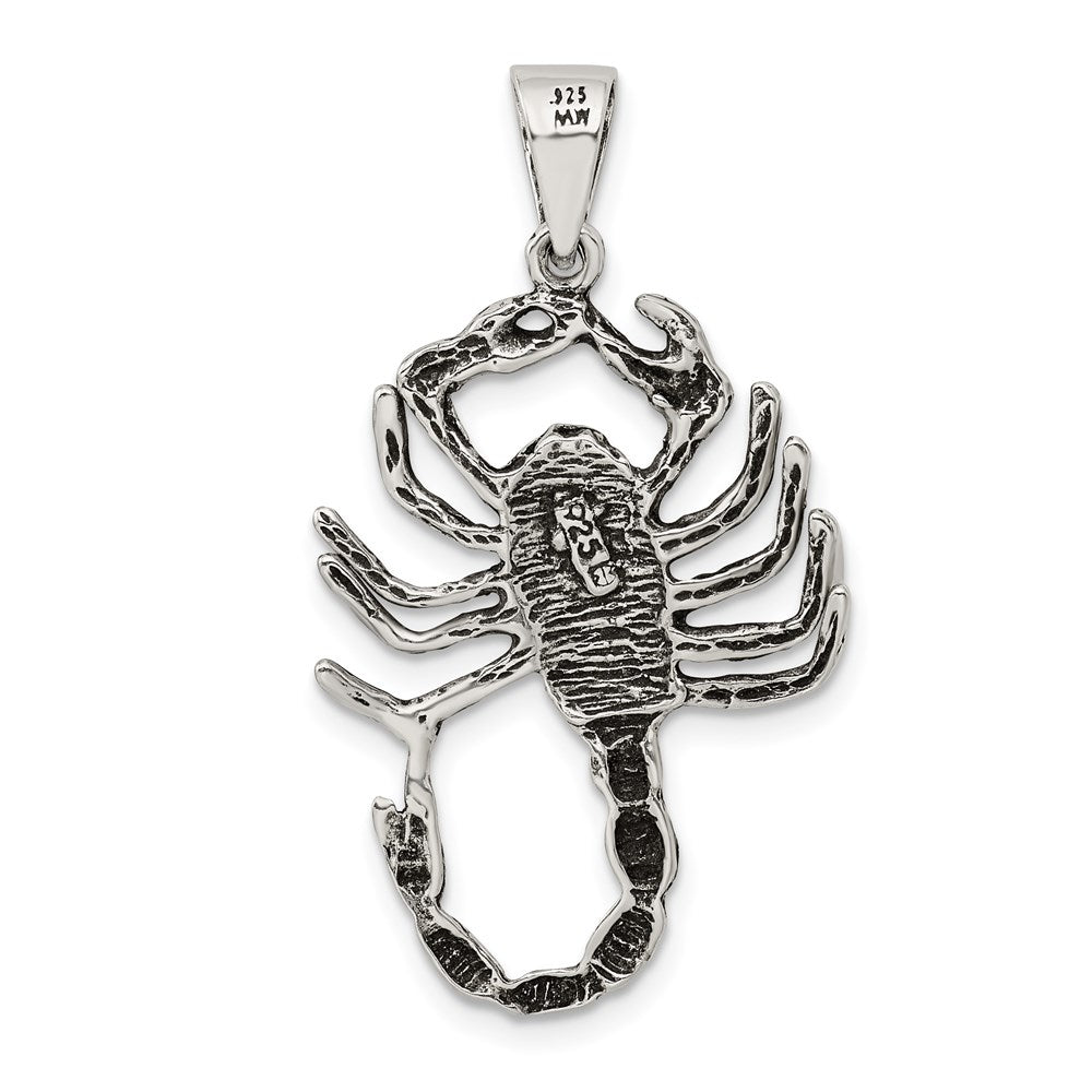 Sterling Silver Antiqued Scorpion Charm QC7680