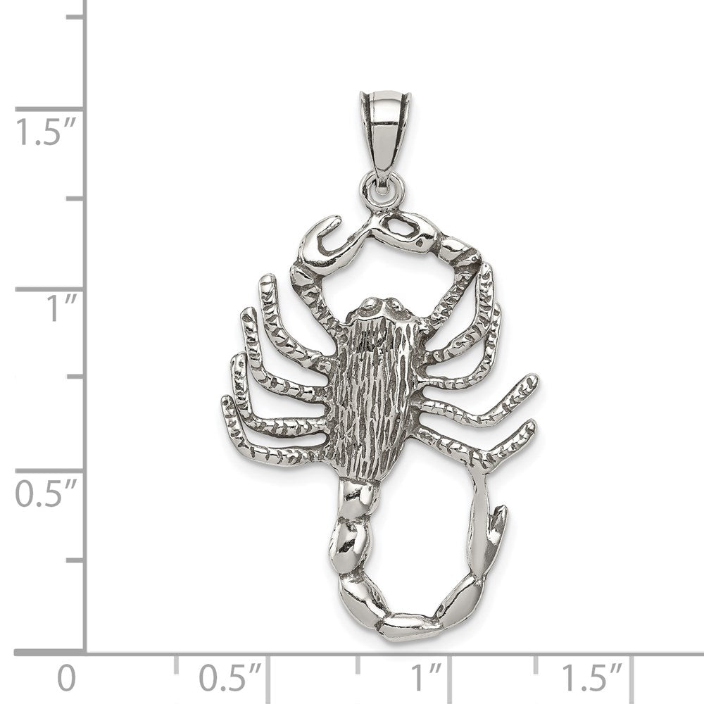 Sterling Silver Antiqued Scorpion Charm QC7680