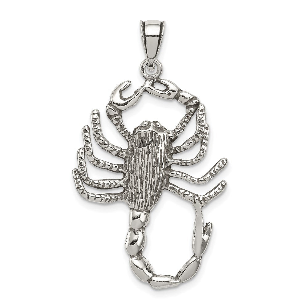 Sterling Silver Antiqued Scorpion Charm QC7680