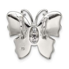 Sterling Silver Rhod plated Blue Inlay Creat Opal Butterfly Pendant QC7687
