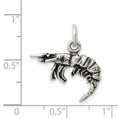 Sterling Silver Antiqued Shrimp Charm QC7700