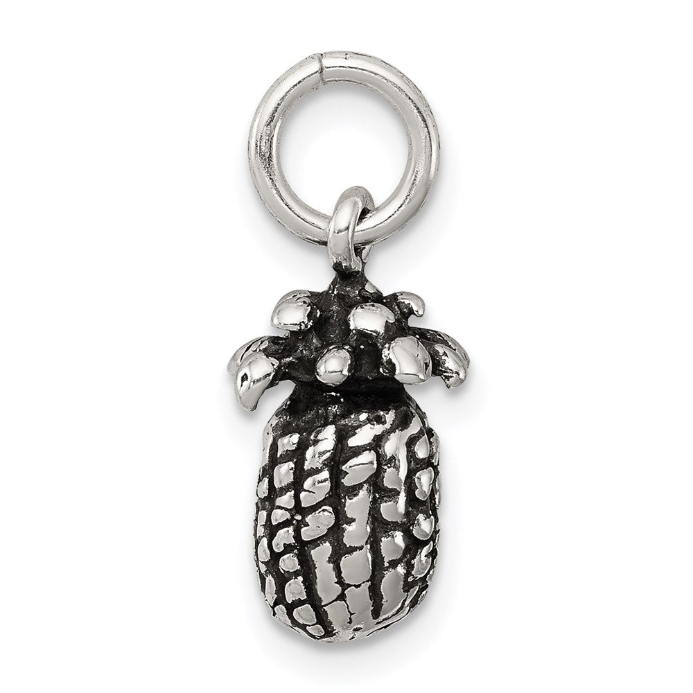 Sterling Silver Antiqued Pineapple Charm QC7706