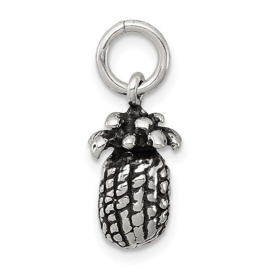 Sterling Silver Antiqued Pineapple Charm QC7706