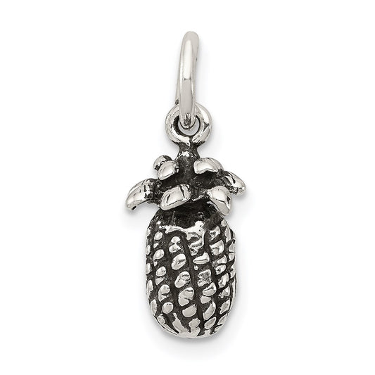 Sterling Silver Antiqued Pineapple Charm QC7706