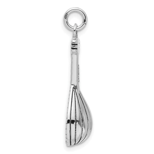 Sterling Silver Antiqued 3D Mandolin Charm QC7762