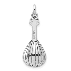 Sterling Silver Antiqued 3D Mandolin Charm QC7762
