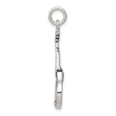 Sterling Silver Antiqued Mandolin Charm QC7763