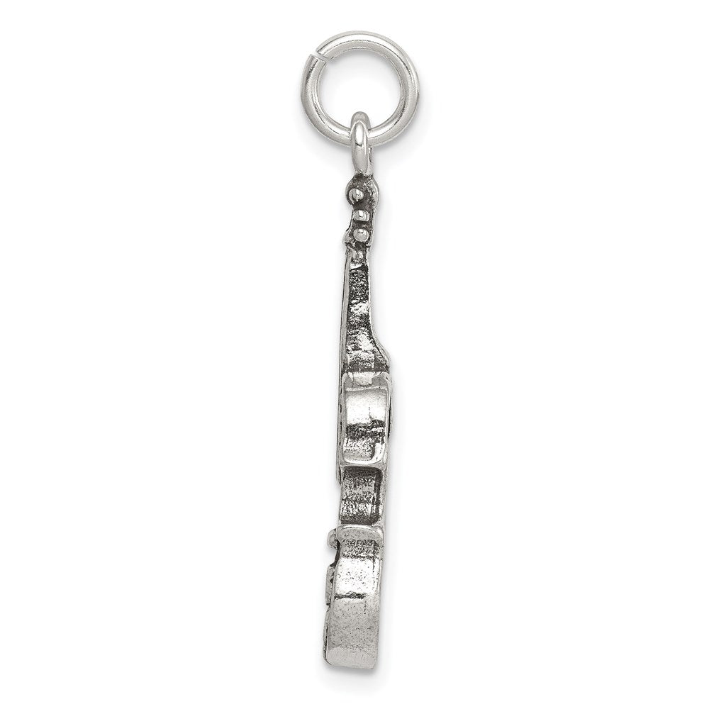 Sterling Silver Antiqued Viola Charm QC7766