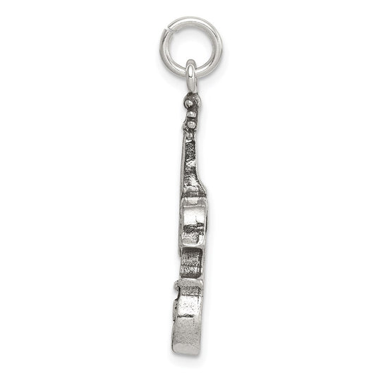 Sterling Silver Antiqued Viola Charm QC7766