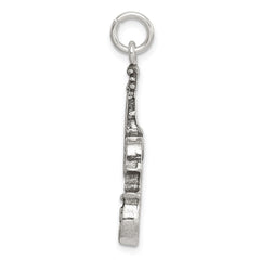 Sterling Silver Antiqued Viola Charm QC7766