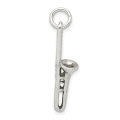 Sterling Silver Antiqued Trombone Charm QC7768