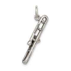 Sterling Silver Antiqued Trombone Charm QC7768